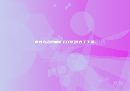 茅台大罐啤酒怎么开瓶(茅台王子酒)