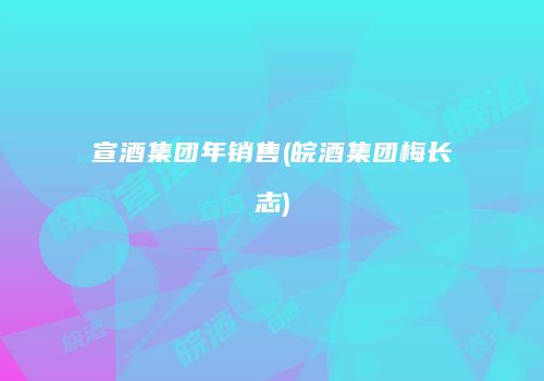 宣酒集团年销售(皖酒集团梅长志)