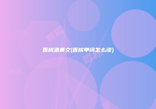 香槟酒英文(香槟单词怎么读)