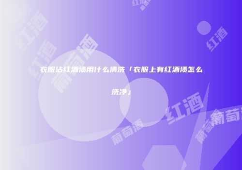 衣服沾红酒渍用什么清洗「衣服上有红酒渍怎么洗净」