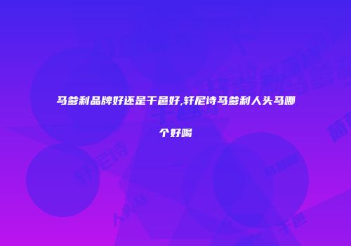 马爹利品牌好还是干邑好,轩尼诗马爹利人头马哪个好喝