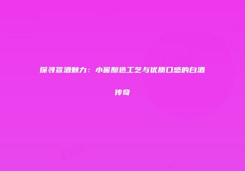 探寻宣酒魅力：小窖酿造工艺与优质口感的白酒传奇