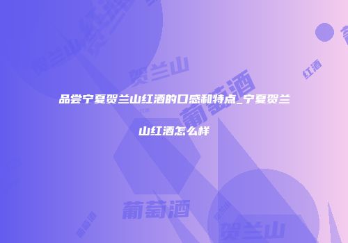 品尝宁夏贺兰山红酒的口感和特点_宁夏贺兰山红酒怎么样