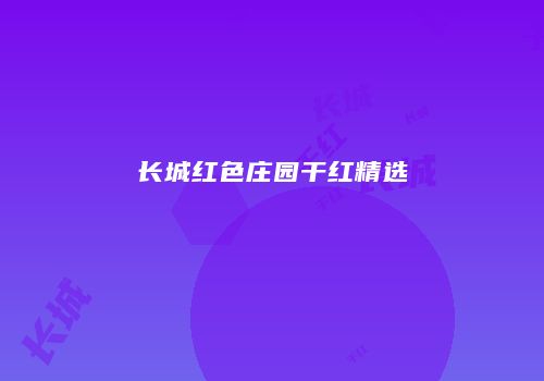 长城红色庄园干红精选