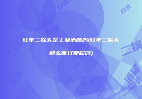 红星二锅头是工业酒精吗(红星二锅头那么便宜能喝吗)