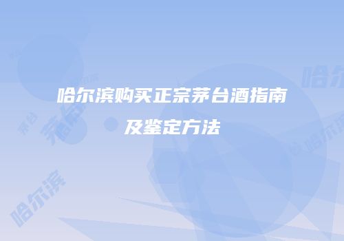 哈尔滨购买正宗茅台酒指南及鉴定方法