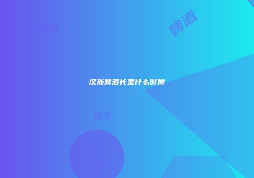 汉斯啤酒长是什么时候