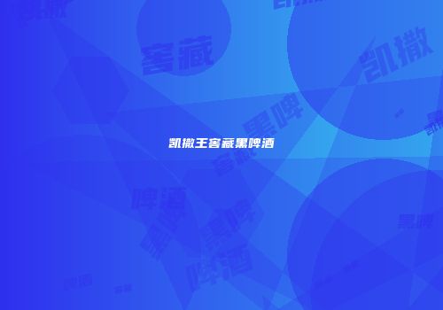 凯撒王窖藏黑啤酒