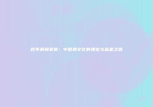 百年荣和老窖：中国酒文化的瑰宝与品鉴之道