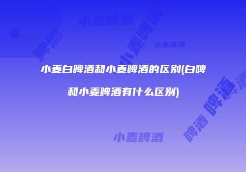 小麦白啤酒和小麦啤酒的区别(白啤和小麦啤酒有什么区别)
