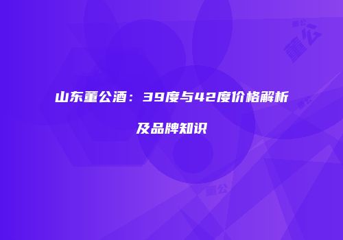 山东董公酒：39度与42度价格解析及品牌知识