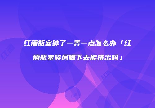 红酒瓶塞碎了一弄一点怎么办「红酒瓶塞碎屑喝下去能排出吗」