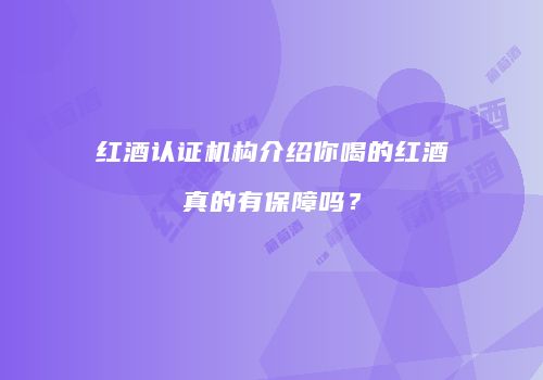红酒认证机构介绍你喝的红酒真的有保障吗？