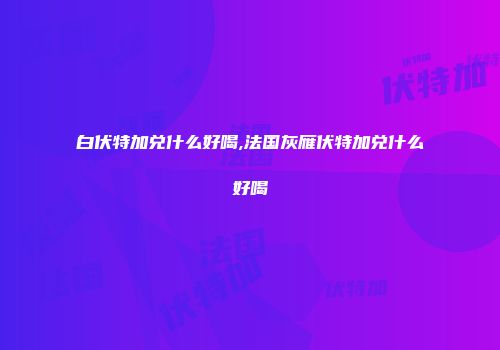 白伏特加兑什么好喝,法国灰雁伏特加兑什么好喝