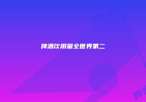 啤酒饮用量全世界第二