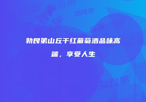 勃艮第山丘干红葡萄酒品味高端，享受人生