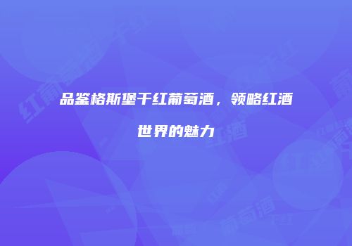品鉴格斯堡干红葡萄酒，领略红酒世界的魅力