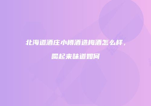 北海道酒庄小樽酒造梅酒怎么样，喝起来味道如何