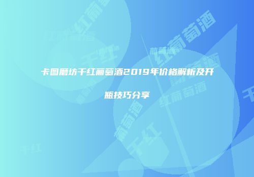 卡图磨坊干红葡萄酒2019年价格解析及开瓶技巧分享