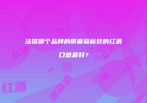 法国哪个品牌的带葡萄标致的红酒口感最好？