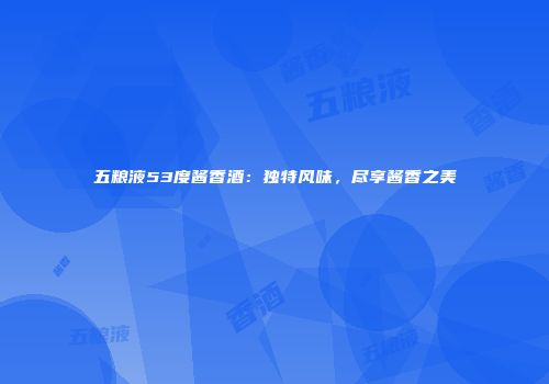 五粮液53度酱香酒：独特风味，尽享酱香之美