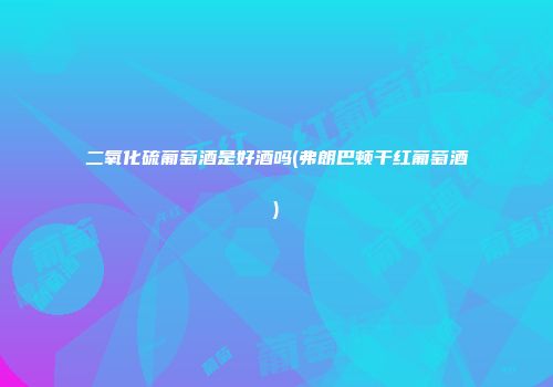 二氧化硫葡萄酒是好酒吗(弗朗巴顿干红葡萄酒)