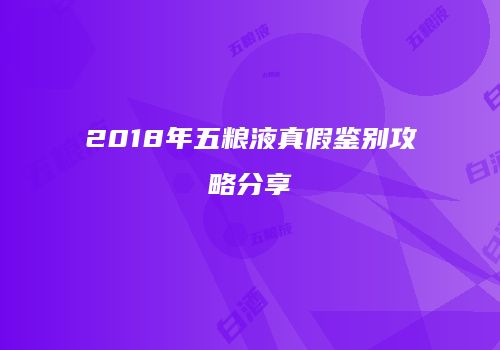 2018年五粮液真假鉴别攻略分享