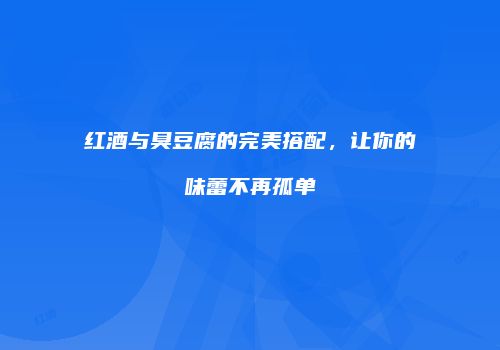 红酒与臭豆腐的完美搭配，让你的味蕾不再孤单
