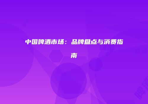 中国啤酒市场：品牌盘点与消费指南