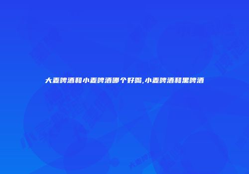 大麦啤酒和小麦啤酒哪个好喝,小麦啤酒和黑啤酒