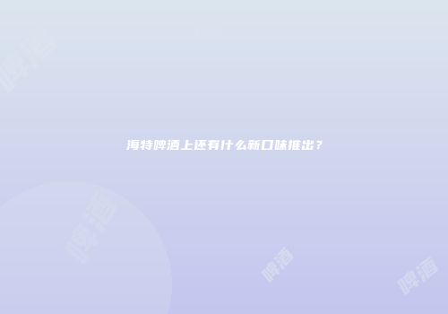 海特啤酒上还有什么新口味推出？