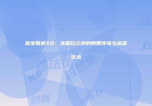 嘉宝雅邑XO：法国白兰地的醇香传奇与品鉴艺术