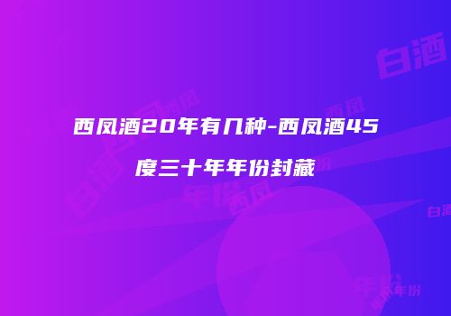 西凤酒20年有几种-西凤酒45度三十年年份封藏