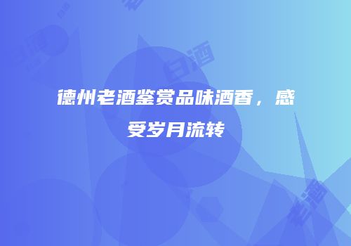 德州老酒鉴赏品味酒香，感受岁月流转