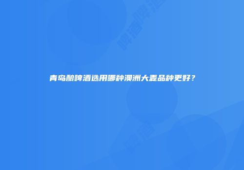 青岛酿啤酒选用哪种澳洲大麦品种更好？