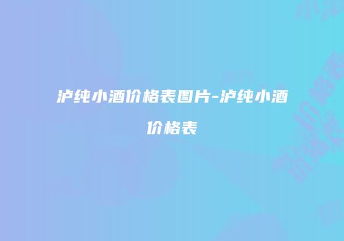 泸纯小酒价格表图片-泸纯小酒价格表