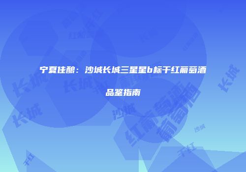宁夏佳酿：沙城长城三星星b标干红葡萄酒品鉴指南