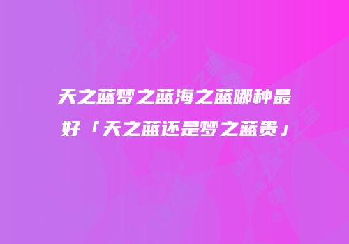 天之蓝梦之蓝海之蓝哪种最好「天之蓝还是梦之蓝贵」