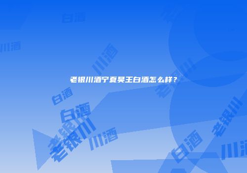 老银川酒宁夏昊王白酒怎么样？