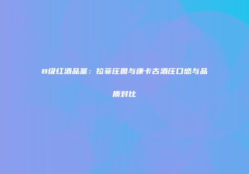 B级红酒品鉴：拉菲庄园与康卡古酒庄口感与品质对比