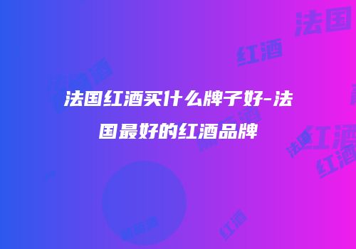 法国红酒买什么牌子好-法国最好的红酒品牌