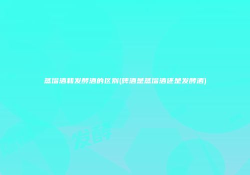 蒸馏酒和发酵酒的区别(啤酒是蒸馏酒还是发酵酒)