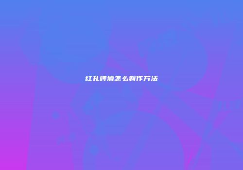 红扎啤酒怎么制作方法