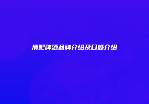 清吧啤酒品牌介绍及口感介绍