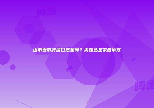 山东雪帝啤酒口感如何？美味品鉴来告诉你