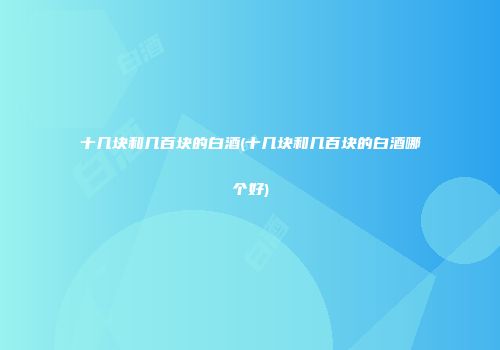 十几块和几百块的白酒(十几块和几百块的白酒哪个好)