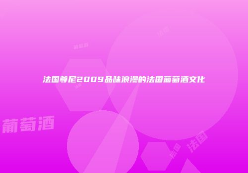 法国尊尼2009品味浪漫的法国葡萄酒文化