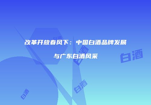 改革开放春风下：中国白酒品牌发展与广东白酒风采