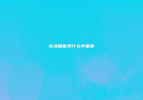 在法国能卖什么中国货