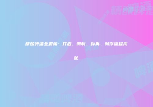 精酿啤酒全解析：开启、调制、种类、制作流程揭秘